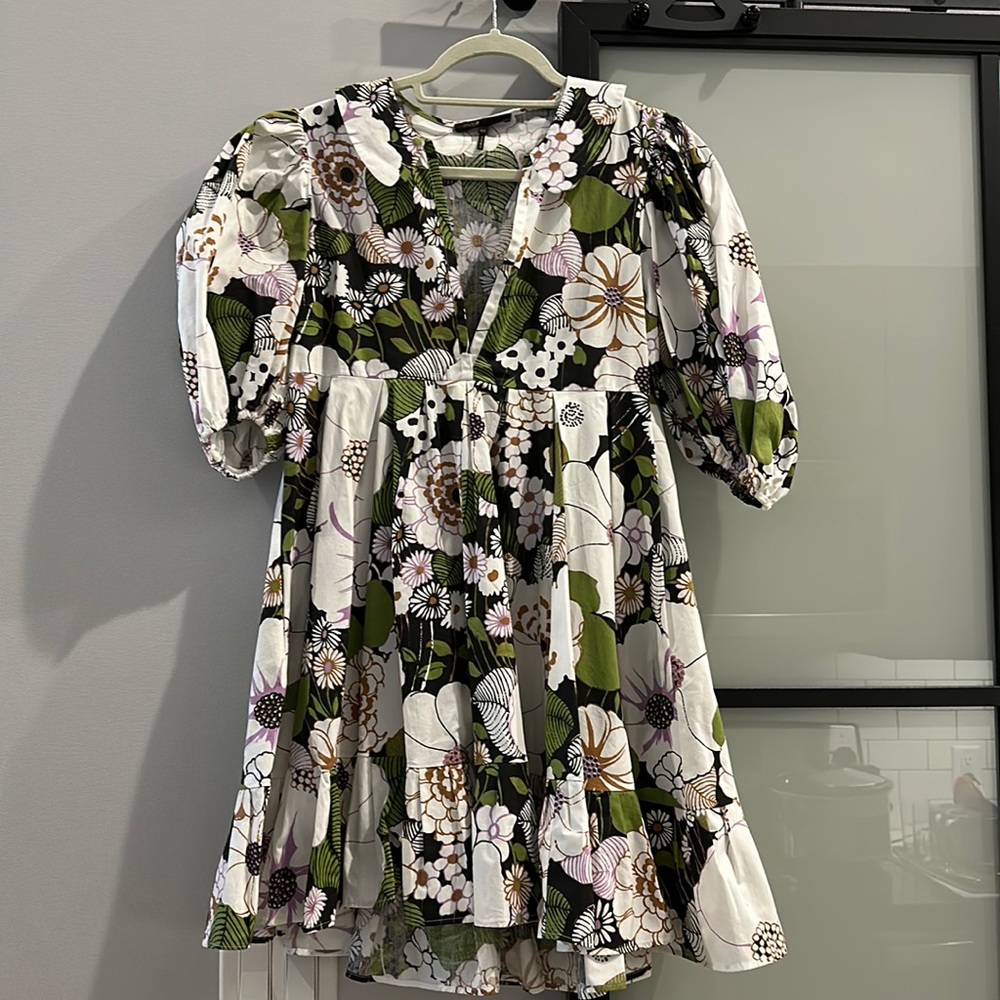 NWOT Maje Rafleur Puff Sleeve 70's Dress